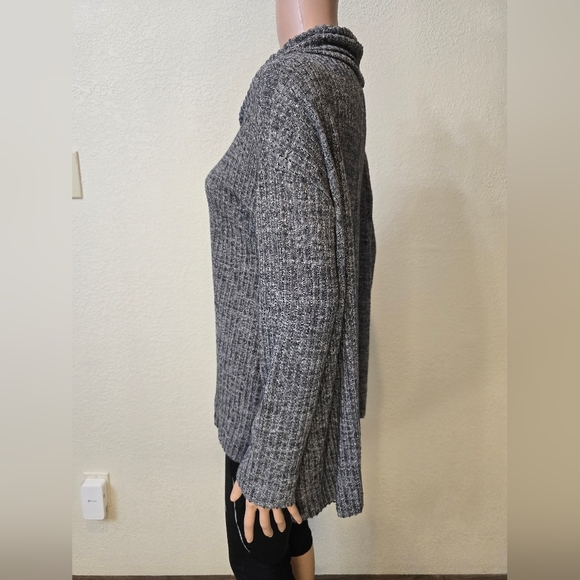 ANTHROPOLOGIE MAEVE OVERSIZED COWL NECK RIBBED KNIT SWEATER TOP GRAY Sz … - Picture 9 of 10